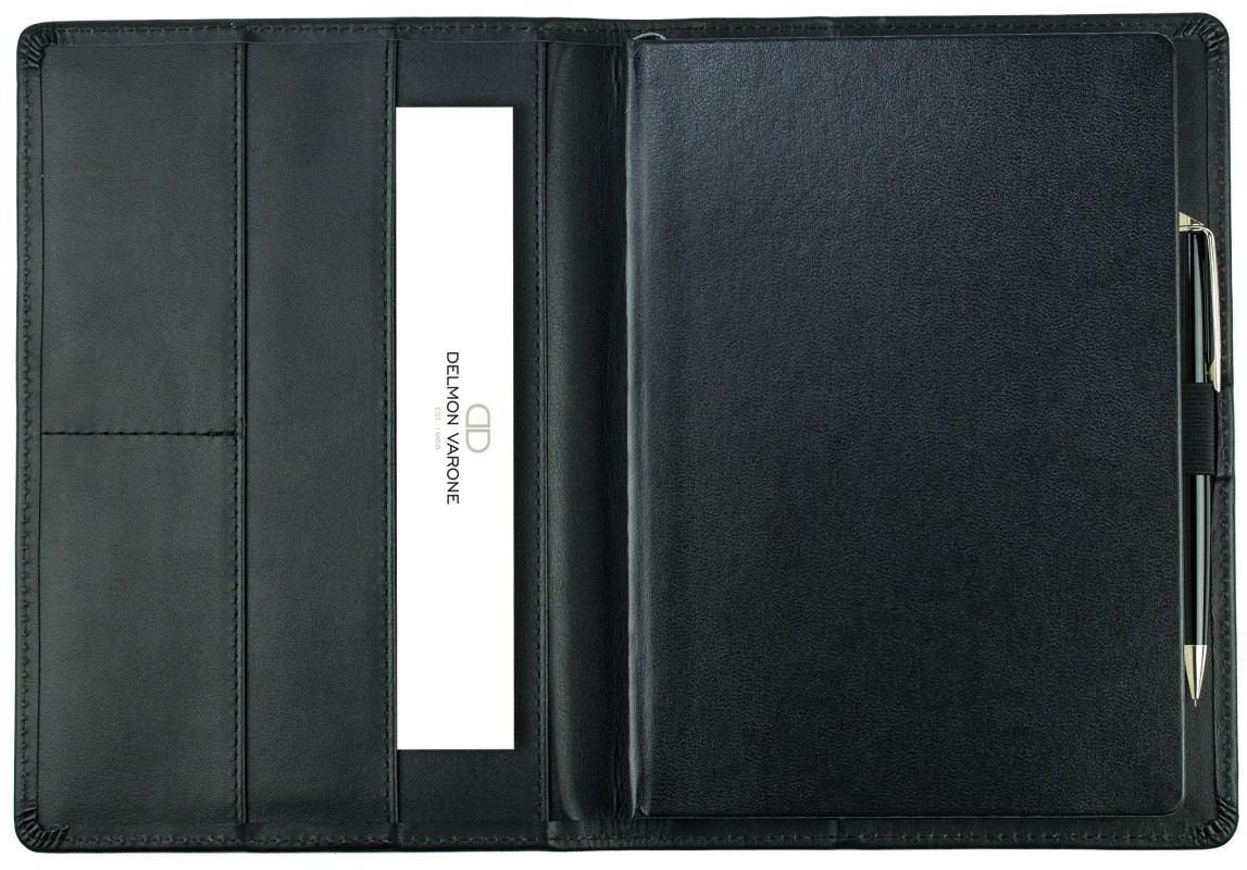 Kalenderbuch DIN A5 für das Jahr 2027 PREMIUM LEDER BOXCALF schwarz (glatt)