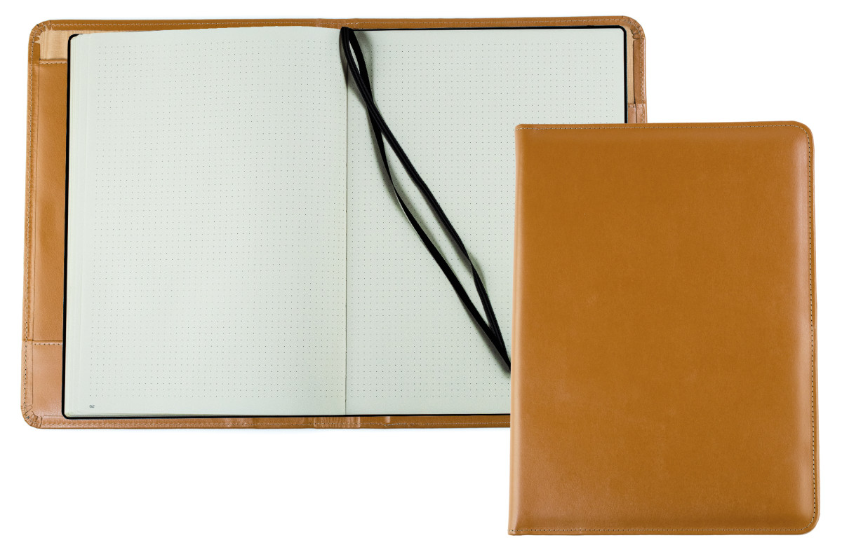 Notizbuch DIN A4+ | Echtleder | BOXCALF hellbraun