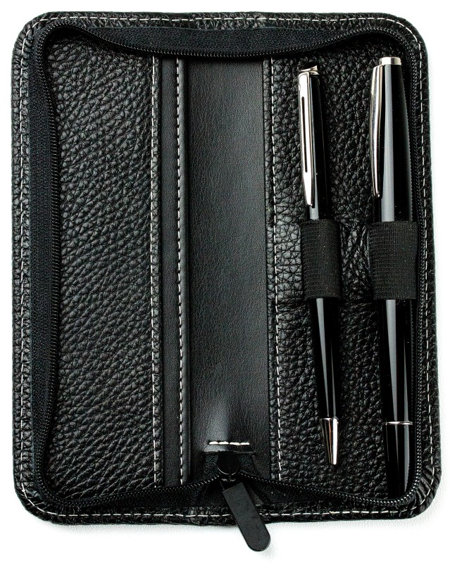 RV-Schreibgeräteetui PREMIUM LEDER SOFT GRAIN schwarz (genarbt)