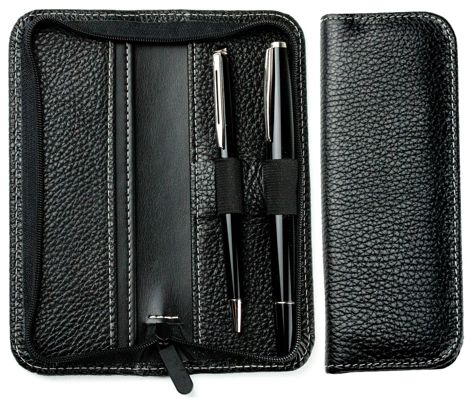 RV-Schreibgeräteetui PREMIUM LEDER SOFT GRAIN schwarz (genarbt)