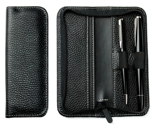 RV-Schreibgeräteetui PREMIUM LEDER SOFT GRAIN schwarz (genarbt)