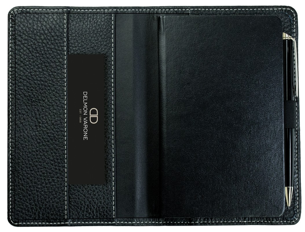 Pocket Kalenderbuch DIN A6 2027 PREMIUM LEDER SOFT GRAIN schwarz (genarbt)
