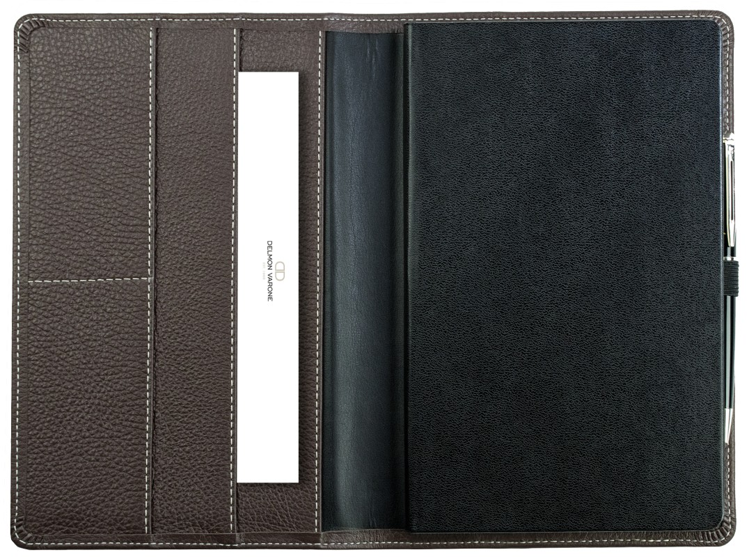 Notizbuch DIN A5 schmal | Echtleder | SOFTGRAIN dunkelbraun
