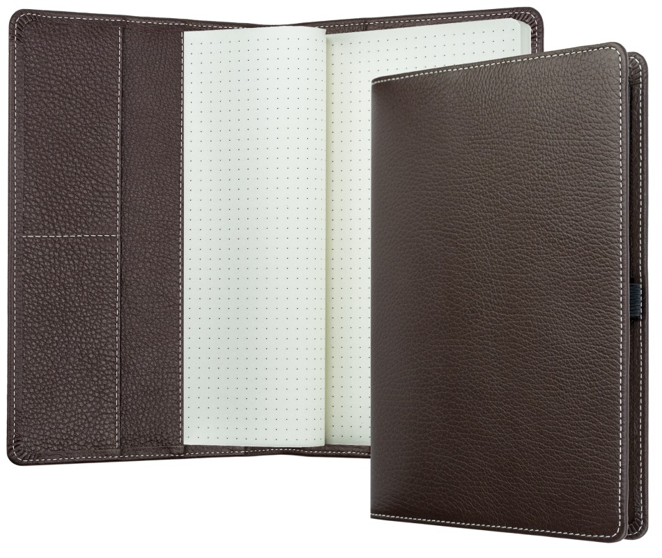 Notizbuch DIN A5 schmal | Echtleder | SOFTGRAIN dunkelbraun