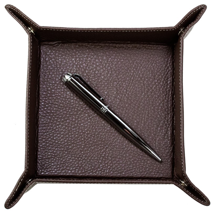 Taschenleerer PREMIUM LEDER SOFT GRAIN dunkelbraun (genarbt)