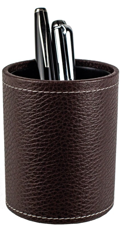 Stifteköcher PREMIUM LEDER SOFT GRAIN dunkelbraun (genarbt)