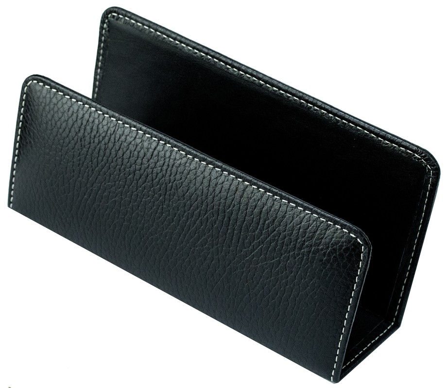 Briefständer PREMIUM LEDER SOFT GRAIN schwarz (genarbt)