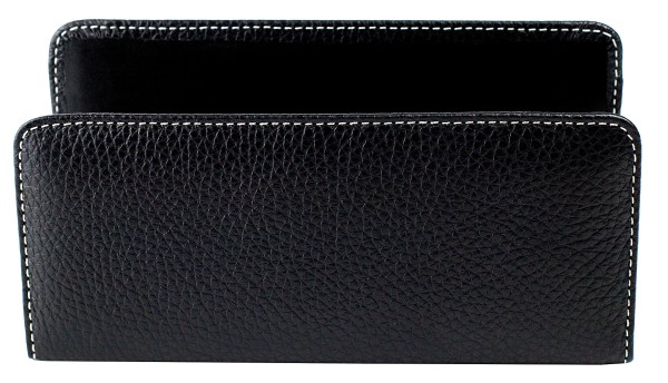 Briefständer PREMIUM LEDER SOFT GRAIN schwarz (genarbt)
