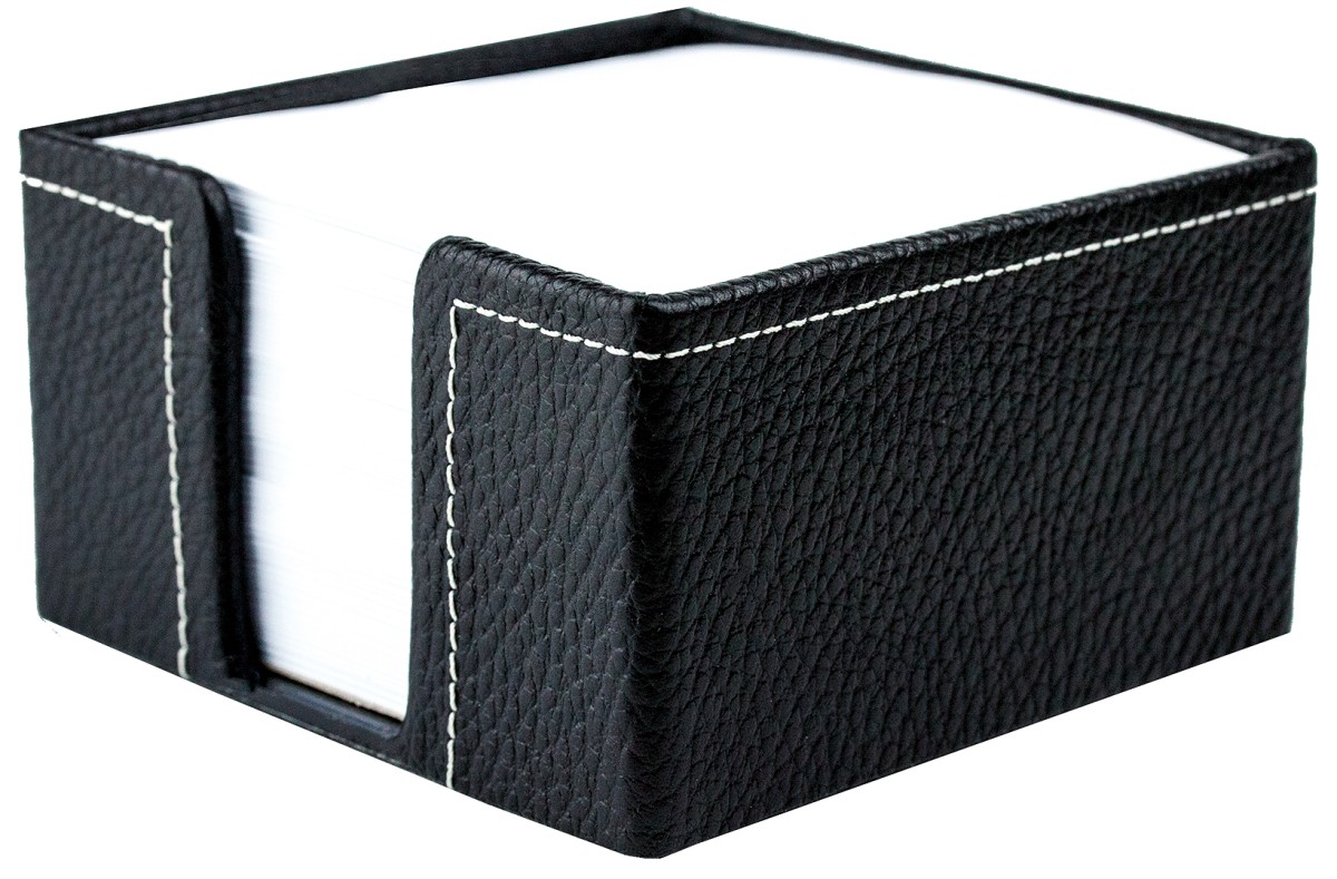 Zettelkasten PREMIUM LEDER SOFT GRAIN schwarz (genarbt)