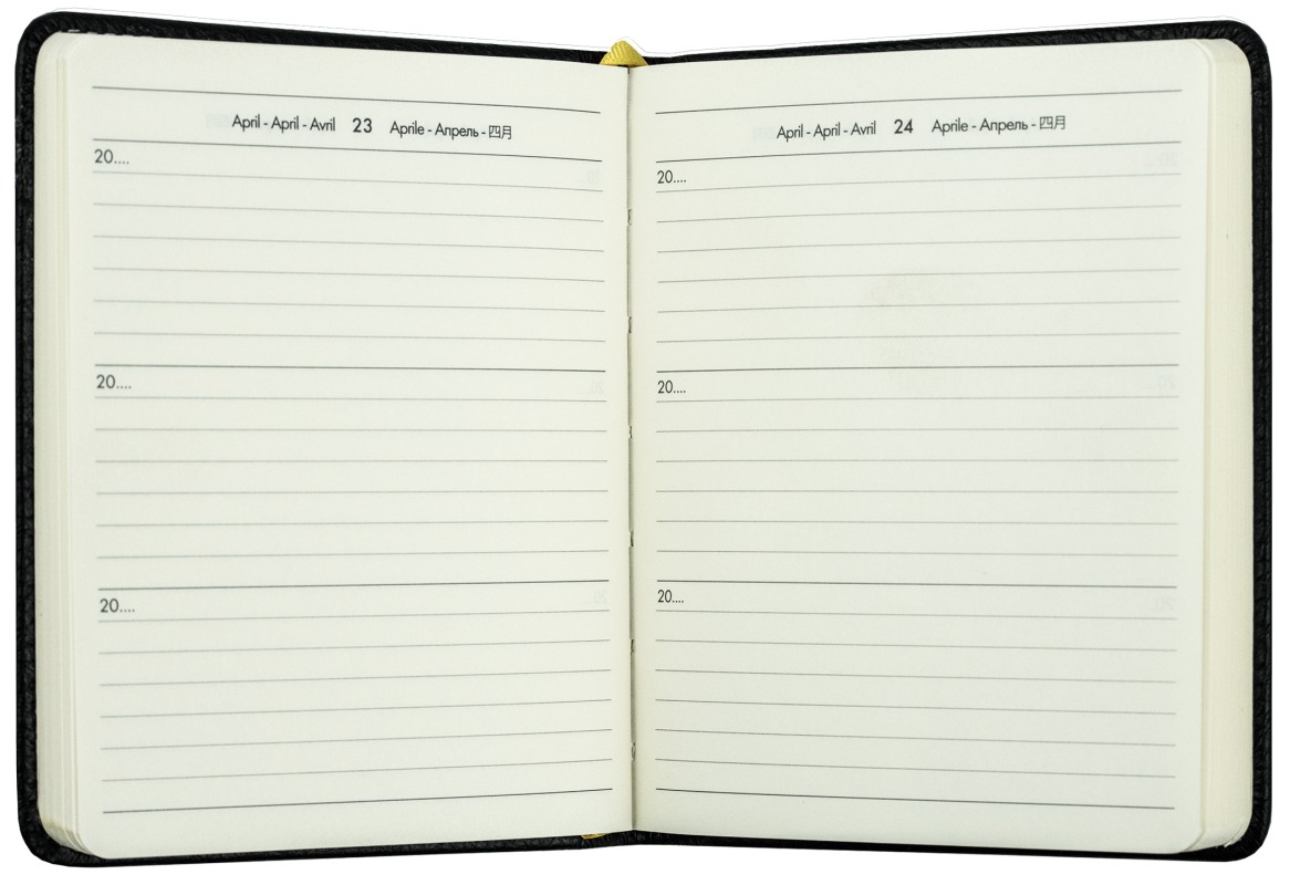 3 Jahreskalender (vergleichend) PREMIUM LEDER SOFT GRAIN schwarz (genarbt)