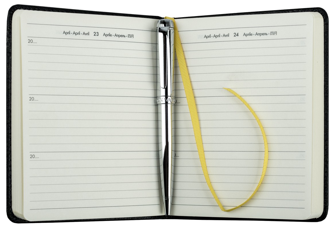 3 Jahreskalender (vergleichend) PREMIUM LEDER SOFT GRAIN schwarz (genarbt)