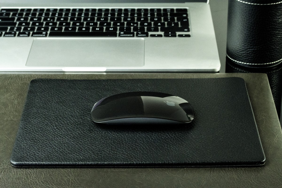 Mousepad PREMIUM LEDER SOFT GRAIN schwarz (genarbt)