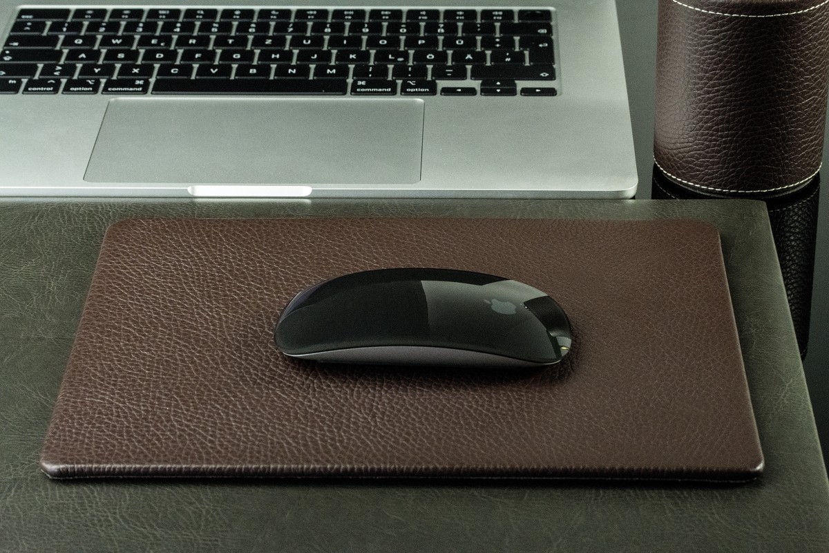Mousepad PREMIUM LEDER SOFT GRAIN dunkelbraun (genarbt)