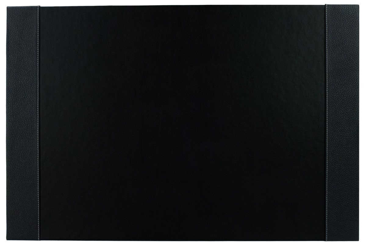 Schreibunterlage mit 2 Seitenleisten PREMIUM LEDER SOFT GRAIN schwarz (genarbt)