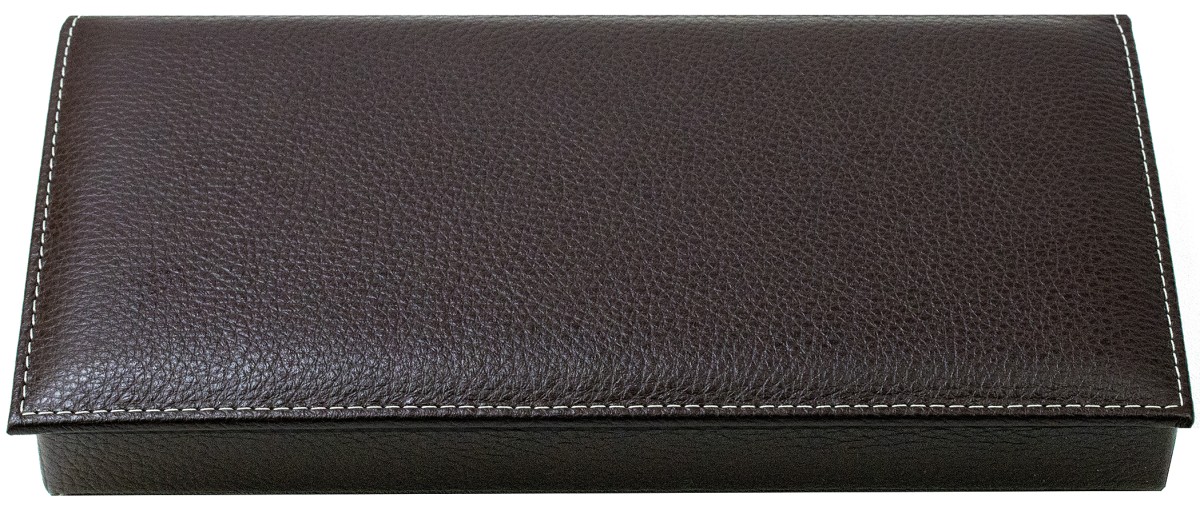 Ablagekasten mit Deckel PREMIUM LEDER SOFT GRAIN dunkelbraun (genarbt)