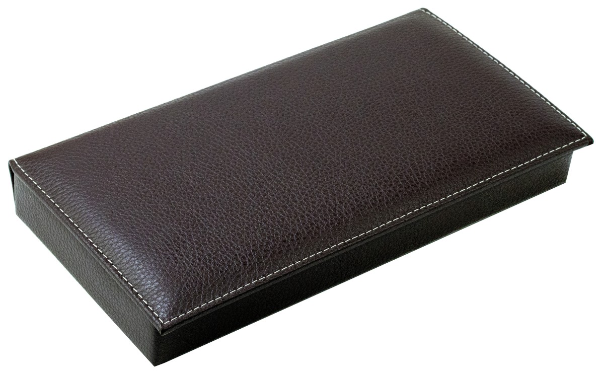 Ablagekasten mit Deckel PREMIUM LEDER SOFT GRAIN dunkelbraun (genarbt)