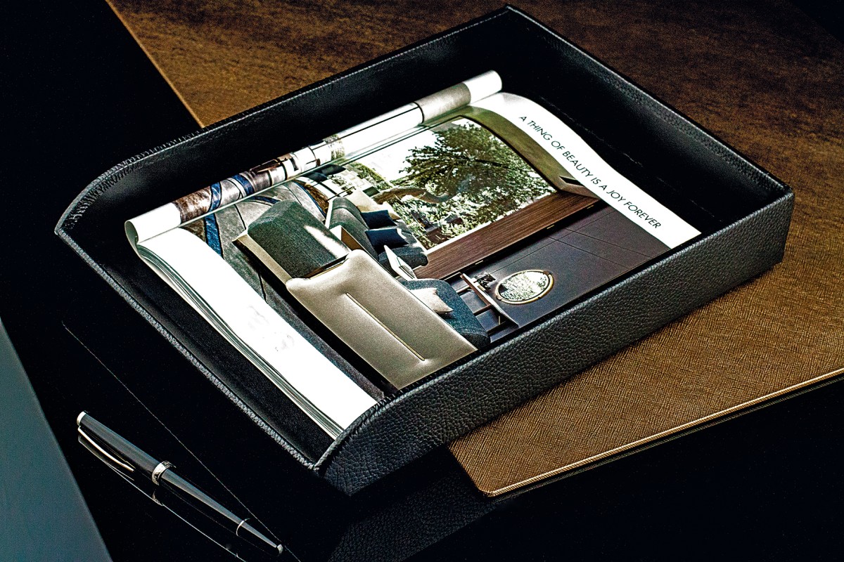 Briefablagekasten PREMIUM LEDER SOFT GRAIN schwarz (genarbt)