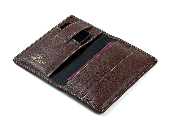 Reisebrieftasche PREMIUM LEDER SOFT GRAIN dunkelbraun (genarbt)