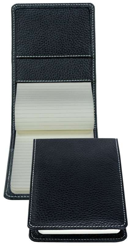 Notizblock Pocket Format | Echtleder | SOFTGRAIN schwarz