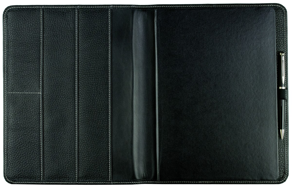 Kalenderbuch DIN B5 für das Jahr 2027 PREMIUM LEDER SOFT GRAIN schwarz (genarbt)
