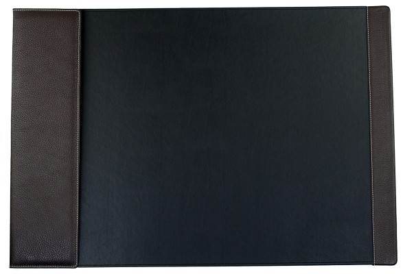 Schreibunterlage 65x45 mit Klappleiste inkl. Block + Kalender 25/26 PREMIUM LEDER SOFT GRAIN dunkelbraun (genarbt)