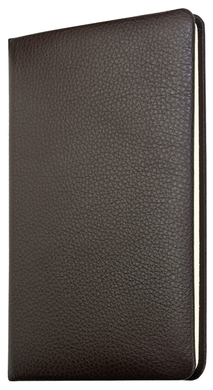 Notizbuch DIN A5 schmal (gebunden) | Echtleder | SOFTGRAIN dunkelbraun