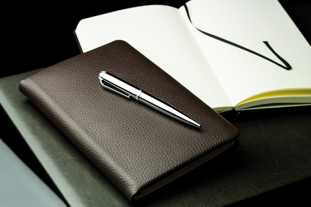 Notizbuch DIN A5 schmal (gebunden) | Echtleder | SOFTGRAIN dunkelbraun