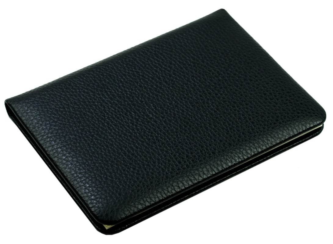 Adressbuch DIN A6+ (gebunden) | Echtleder | SOFTGRAIN schwarz