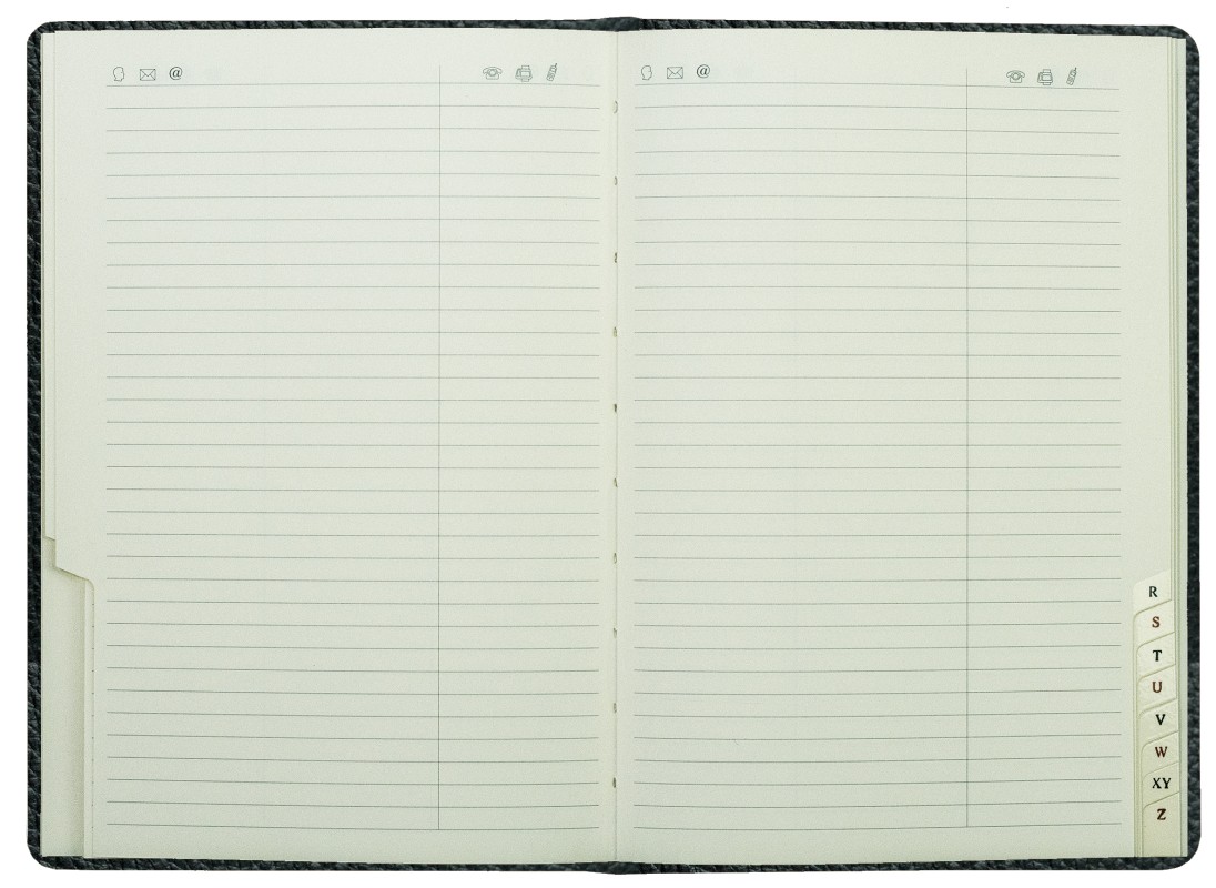 Adressbuch DIN A5 (gebunden) | Echtleder | SOFTGRAIN schwarz