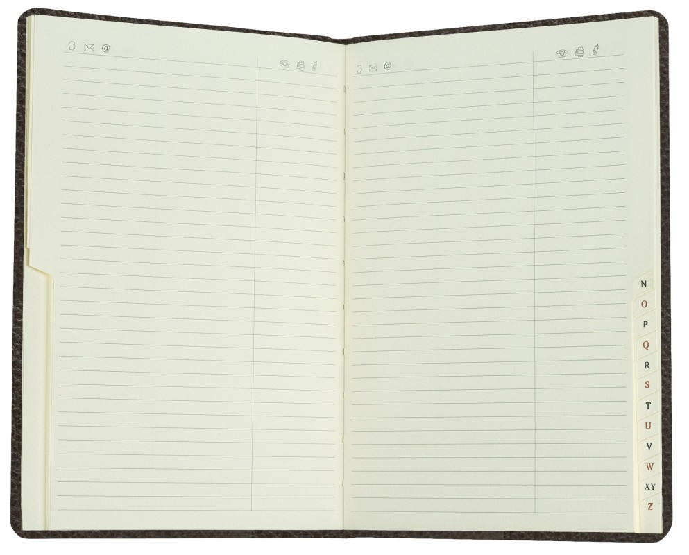 Adressbuch DIN A5 (gebunden) | Echtleder | SOFTGRAIN dunkelbraun