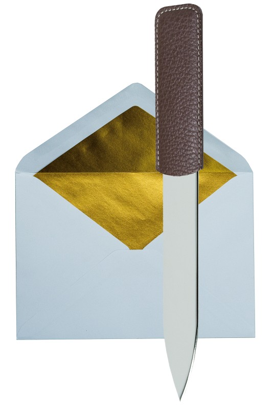 Brieföffner PREMIUM LEDER SOFTGRAIN dunkelbraun (genarbt)