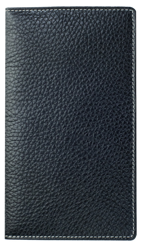 Leporello Faltkalender deutsch 2027 PREMIUM LEDER SOFT GRAIN schwarz (genarbt)