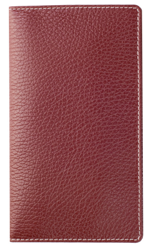 Leporello Faltkalender deutsch 2027 PREMIUM LEDER SOFT GRAIN rot (genarbt)