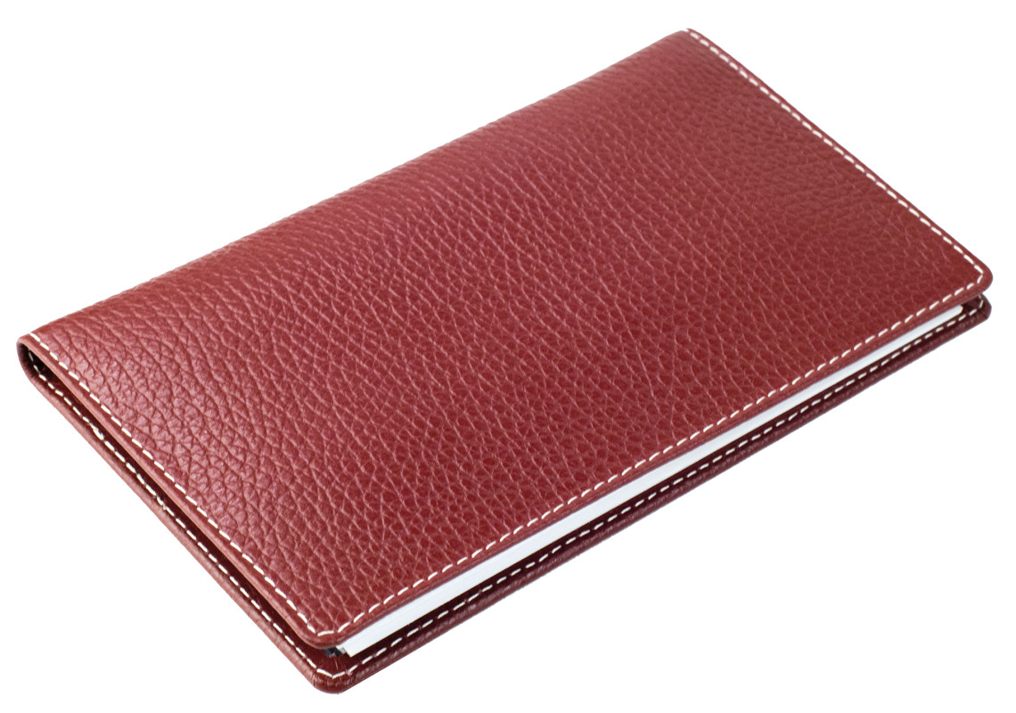Leporello Faltkalender deutsch 2027 PREMIUM LEDER SOFT GRAIN rot (genarbt)