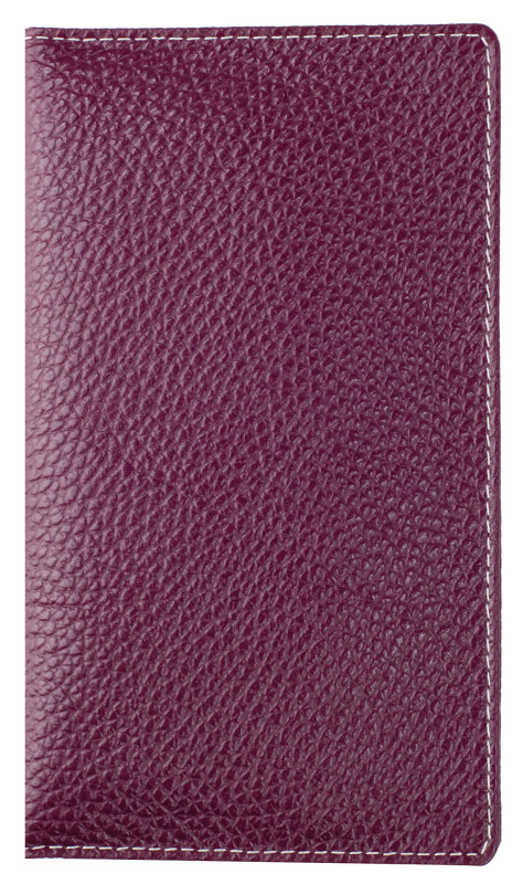 Leporello Faltkalender deutsch 2027 PREMIUM LEDER SOFT GRAIN aubergine (genarbt)