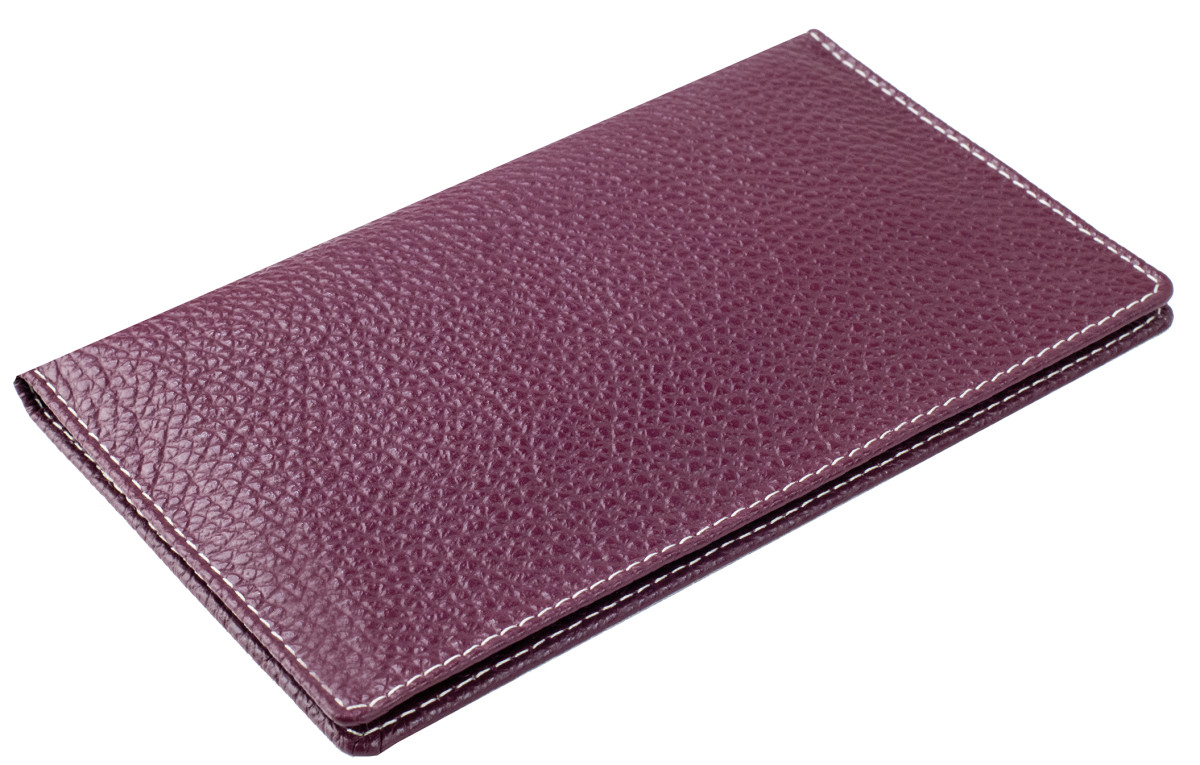 Leporello Faltkalender deutsch 2027 PREMIUM LEDER SOFT GRAIN aubergine (genarbt)