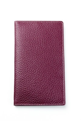 Leporello Faltkalender deutsch 2025 + 2026 - PREMIUM LEDER SOFT GRAIN aubergine (genarbt)