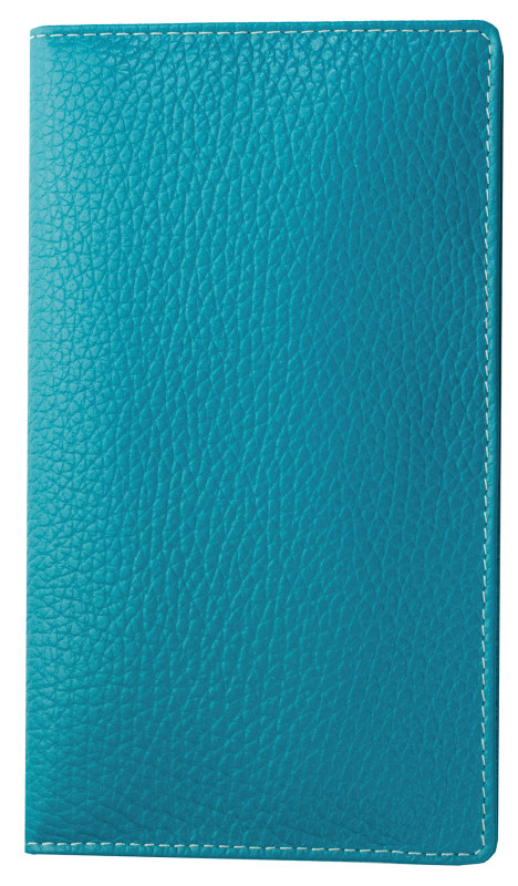 Leporello Faltkalender deutsch 2027 PREMIUM LEDER SOFT GRAIN türkis (genarbt)