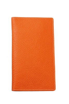 Leporello Faltkalender deutsch 2025 + 2026 - PREMIUM LEDER SOFT GRAIN orange (genarbt)