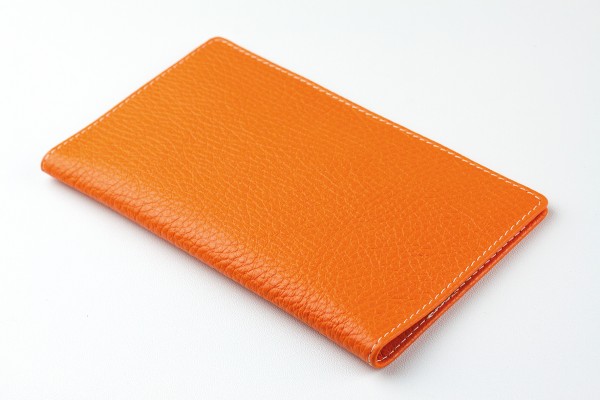 Leporello Faltkalender deutsch 2025 + 2026 - PREMIUM LEDER SOFT GRAIN orange (genarbt)