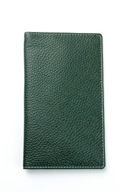 Leporello Faltkalender deutsch 2025 + 2026 - PREMIUM LEDER SOFT GRAIN grün (genarbt)