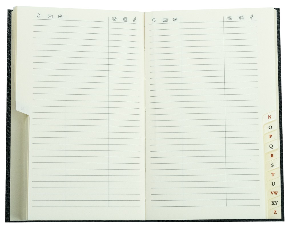 Adressbuch Pocket Format (gebunden) | Echtleder | SOFTGRAIN schwarz
