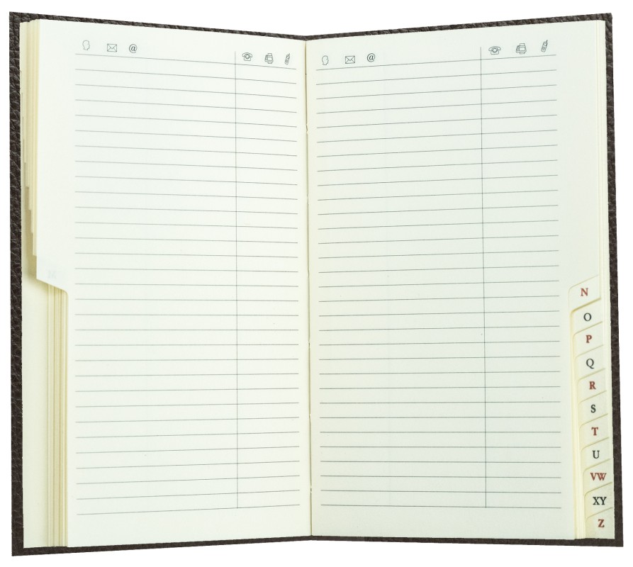 Adressbuch Pocket Format (gebunden) | Echtleder | SOFTGRAIN dunkelbraun