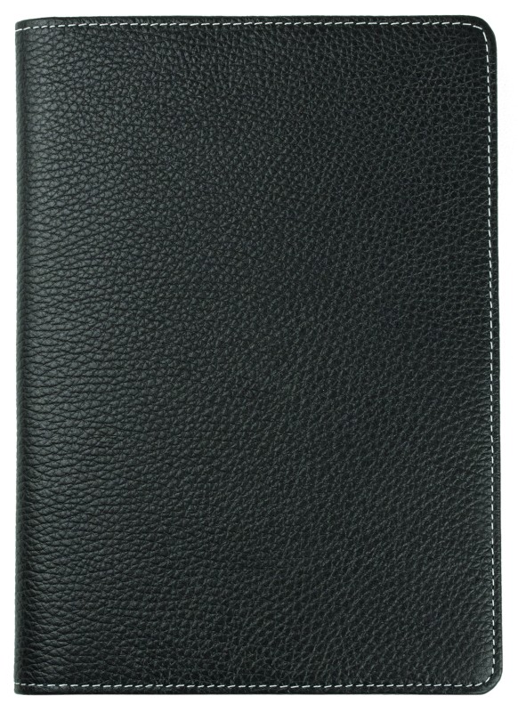 Kalenderbuch DIN A5 für das Jahr 2027 PREMIUM LEDER SOFTGRAIN schwarz (genarbt)