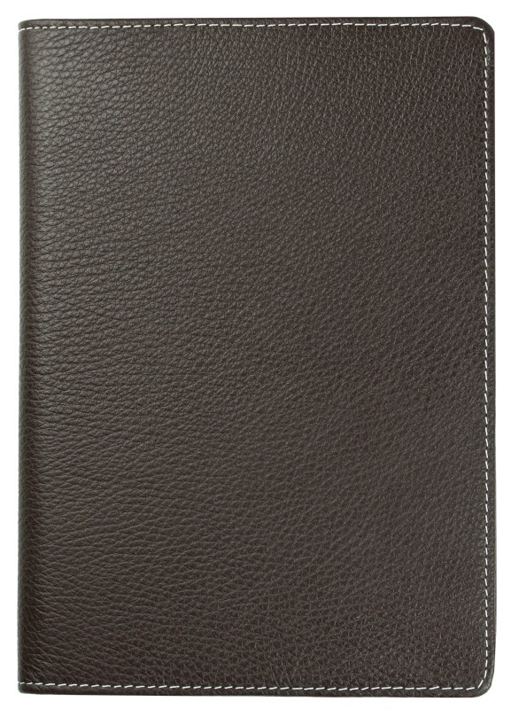 Kalenderbuch DIN A5 für das Jahr 2027 PREMIUM LEDER SOFTGRAIN dunkelbraun (genarbt)