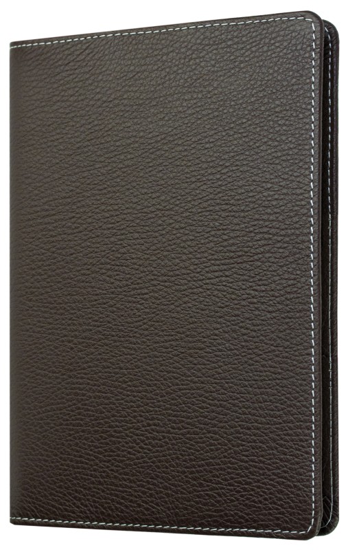 Kalenderbuch DIN A5 für das Jahr 2027 PREMIUM LEDER SOFTGRAIN dunkelbraun (genarbt)