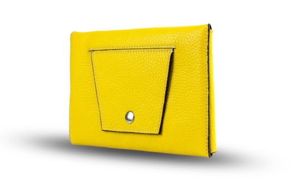 Zubehörtasche SMALL für Macbook & iPad PREMIUM LEDER SOFT GRAIN gelb