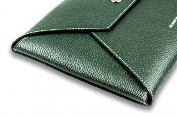 Zubehörtasche BIG für Macbook PREMIUM LEDER SOFT GRAIN grün