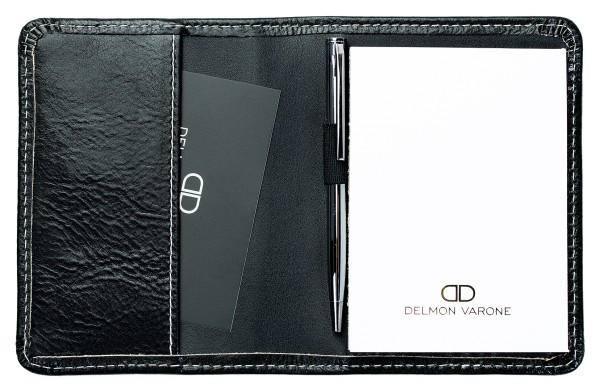 Memoblock DIN A7 PREMIUM LEDER VINTAGE Anilin schwarz