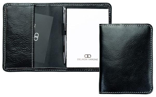 Memoblock DIN A7 PREMIUM LEDER VINTAGE Anilin schwarz